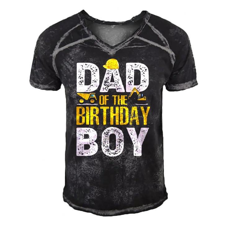 Dad Of The Bday Boy Construction Bday Party Hat Men Men's Short Sleeve V-neck 3D Print Retro Tshirt