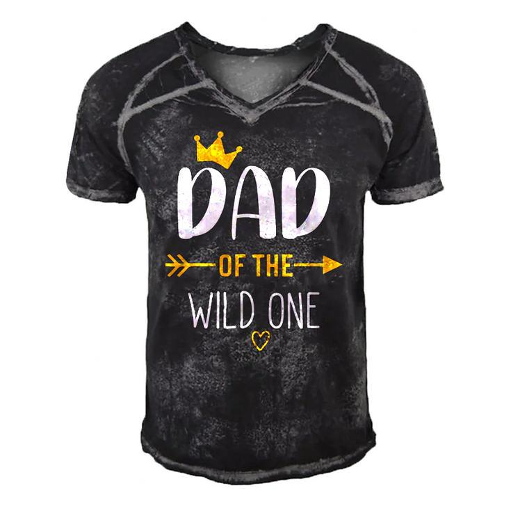 Dad Of The Wild One Fathers Day New Dad Kids For Men Dad Men's Short Sleeve V-neck 3D Print Retro Tshirt