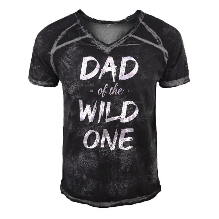 Dad Of The Wild One Funny Dad Of Wild One Men's Short Sleeve V-neck 3D Print Retro Tshirt