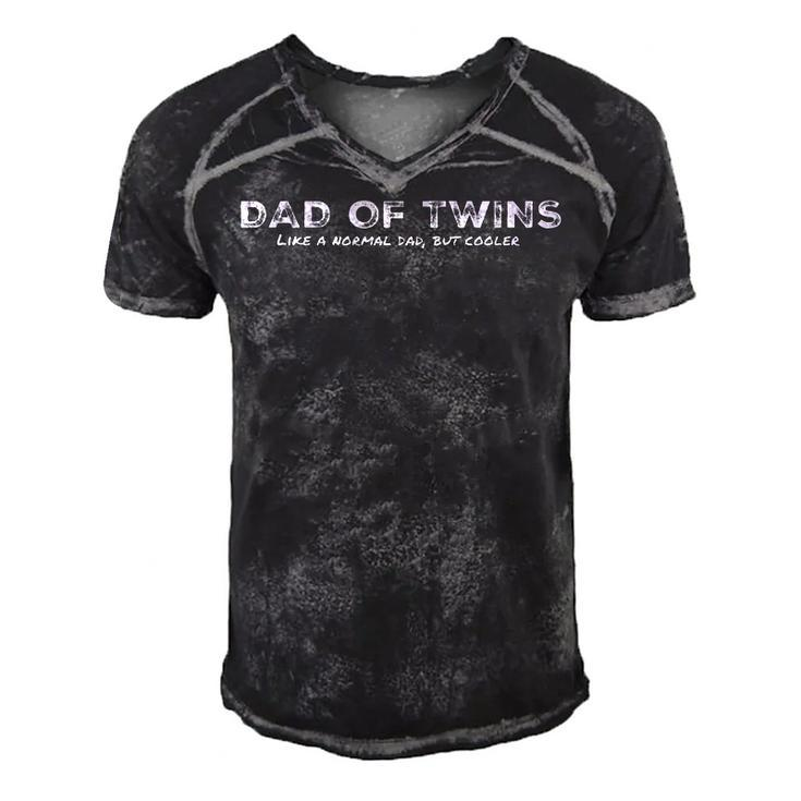 Dad Of Twins Like A Normal Dad But Cooler Funny Dad   Men's Short Sleeve V-neck 3D Print Retro Tshirt
