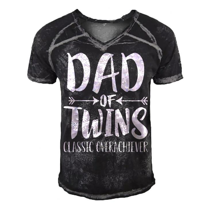 Dad Of Twins Proud Father Of Twins Classic Overachiver  Men's Short Sleeve V-neck 3D Print Retro Tshirt