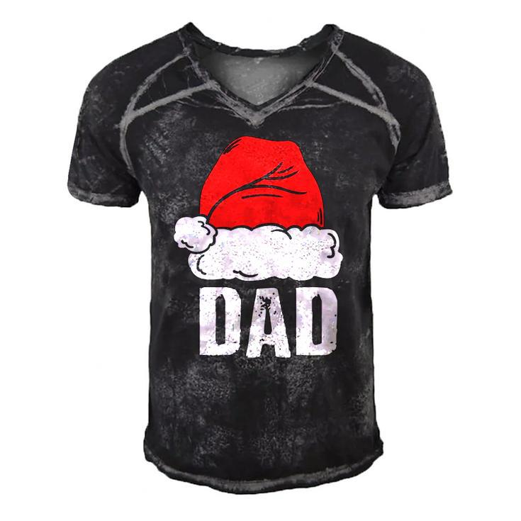 Dad Santa Christmas Family Matching Pajamas Papa Father Men's Short Sleeve V-neck 3D Print Retro Tshirt