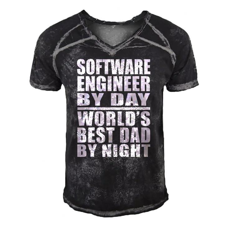 Dad Tee Software Engineer Best Dad Fathers Day Gift Men's Short Sleeve V-neck 3D Print Retro Tshirt