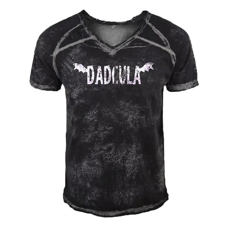 Dadcula Halloween Dad Dracula Funny Halloween Men's Short Sleeve V-neck 3D Print Retro Tshirt
