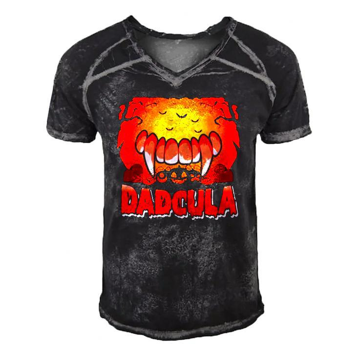 Dadcula Halloween Dad Father Gift Men's Short Sleeve V-neck 3D Print Retro Tshirt