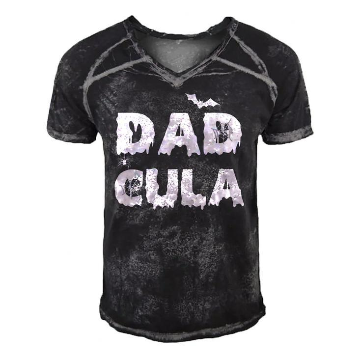 Dadcula  Halloween Funny Letter Print Dad Tops Men's Short Sleeve V-neck 3D Print Retro Tshirt
