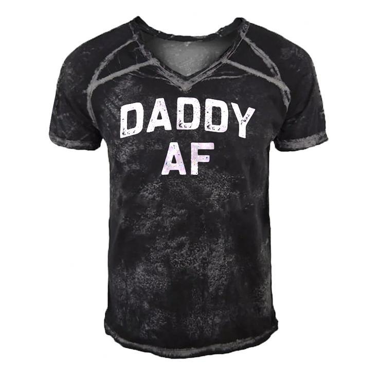 Daddy Af Fathers Day Pop Papa Gift Idea  Men's Short Sleeve V-neck 3D Print Retro Tshirt