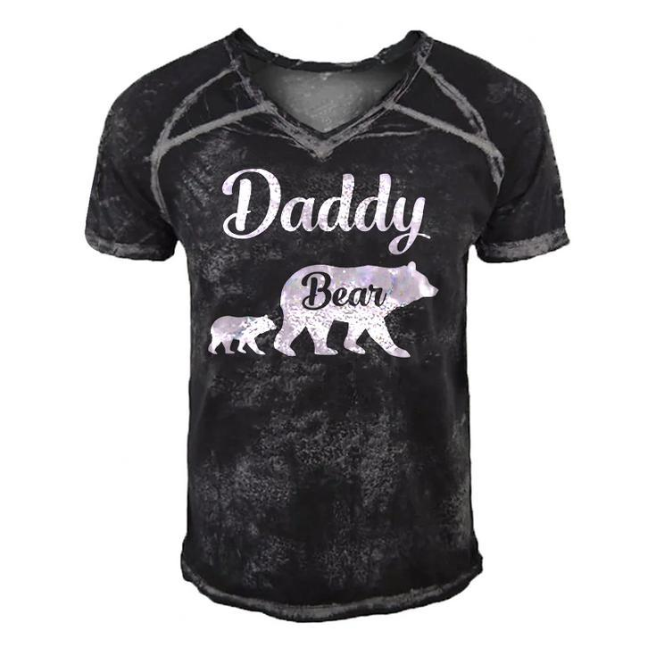 Daddy Bear Fathers Day Funny Gift Men's Short Sleeve V-neck 3D Print Retro Tshirt