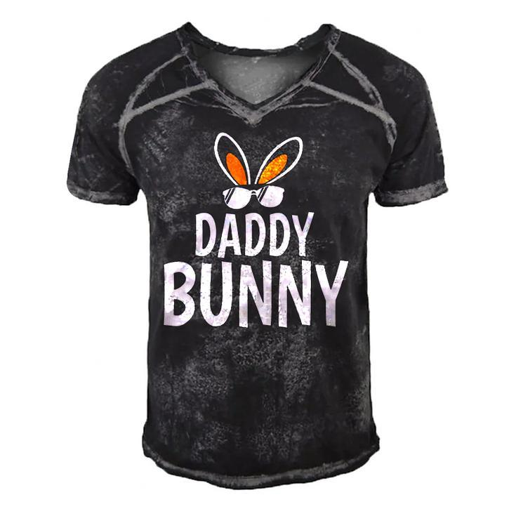 Daddy Bunny Easter And Glasses For Happy Easter Fathers Day Men's Short Sleeve V-neck 3D Print Retro Tshirt
