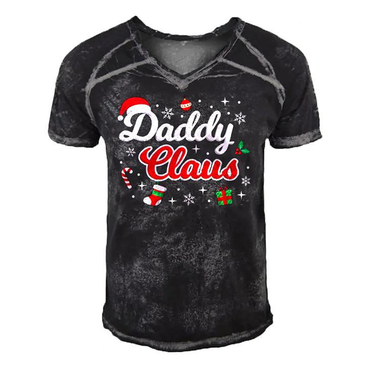 Daddy Claus Dad Merry Xmas Santa Matching Family Group Cute  Men's Short Sleeve V-neck 3D Print Retro Tshirt