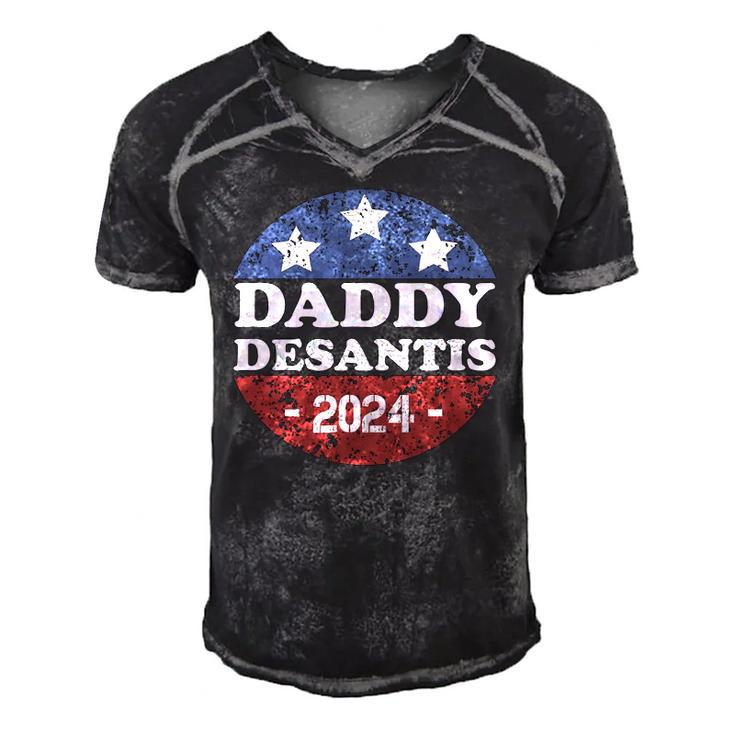 Daddy Desantis 2024 Usa Election Campaign President Men's Short Sleeve V-neck 3D Print Retro Tshirt