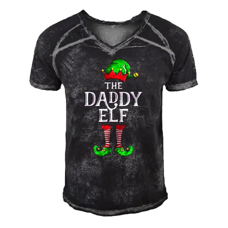 Daddy Elf Matching Family Group Christmas Party Pajama Men's Short Sleeve V-neck 3D Print Retro Tshirt