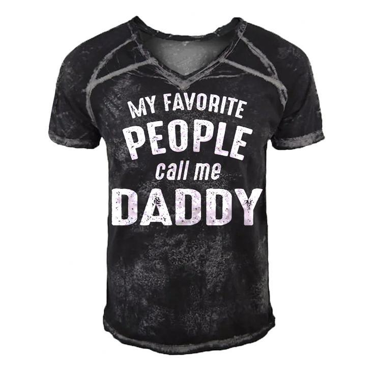 Daddy Gift   My Favorite People Call Me Daddy Men's Short Sleeve V-neck 3D Print Retro Tshirt