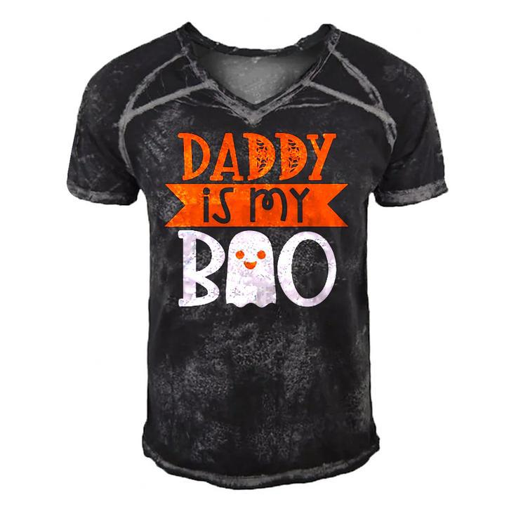 Daddy Is My Boo Fun Funny Cute Halloween Men's Short Sleeve V-neck 3D Print Retro Tshirt