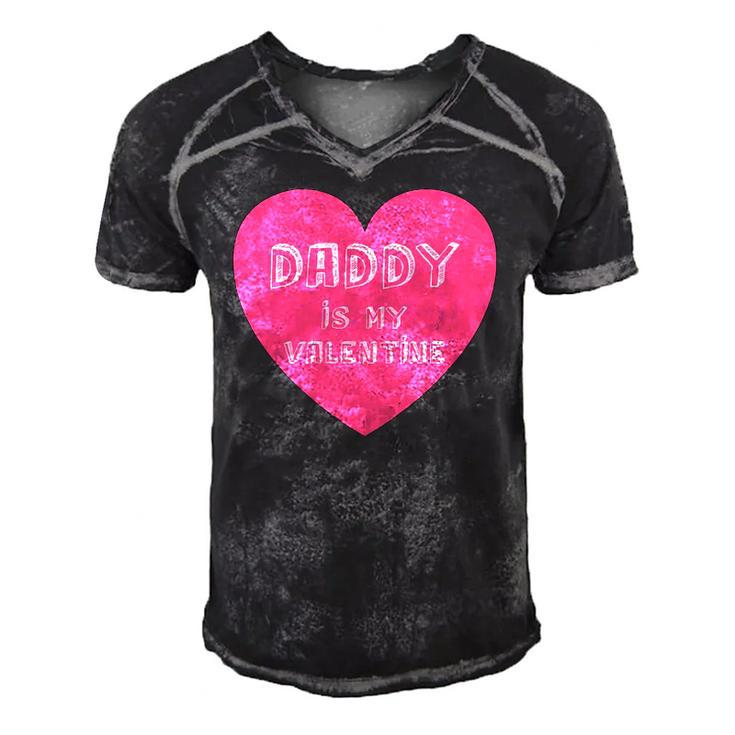Daddy Is My Valentine  Valentines Day Gifts For Kids Men's Short Sleeve V-neck 3D Print Retro Tshirt