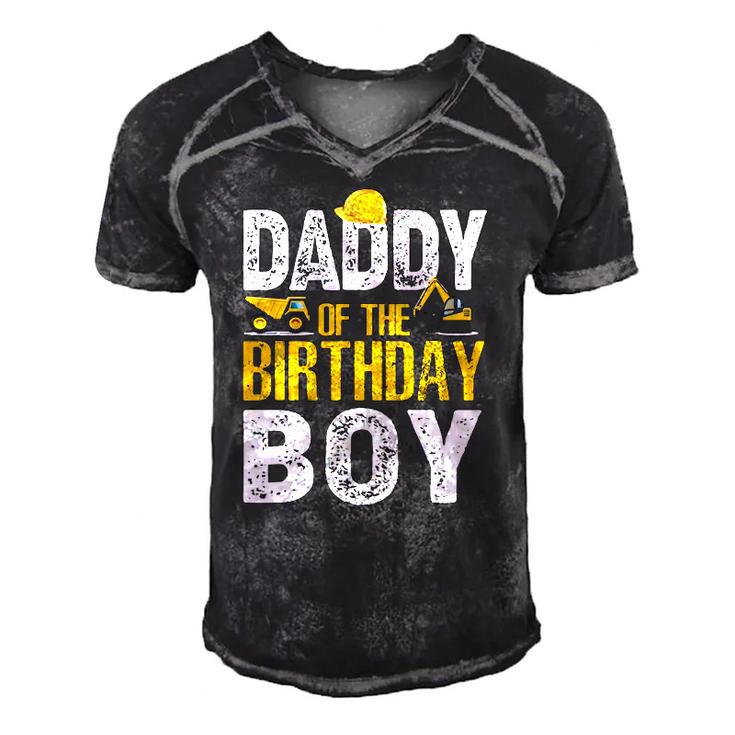 Daddy Of The Bday Boy Construction Bday Party Hat Men Men's Short Sleeve V-neck 3D Print Retro Tshirt
