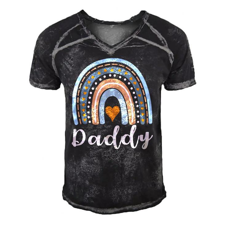 Daddy Rainbow Boho Rainbow Daddy Cool Dad Family Matching Men's Short Sleeve V-neck 3D Print Retro Tshirt