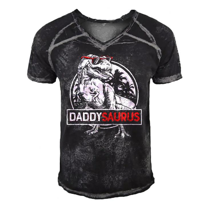 Daddy Saurusrex Dinosaur Men Fathers Day Family Matching  Men's Short Sleeve V-neck 3D Print Retro Tshirt