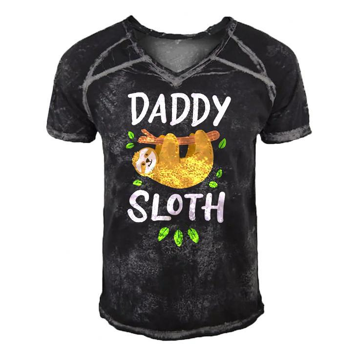 Daddy Sloth Dad Father Fathers Day Lazy Dad Men's Short Sleeve V-neck 3D Print Retro Tshirt