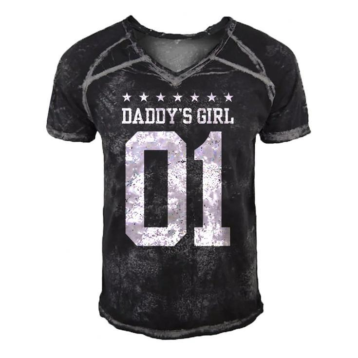 Daddys Girl 01 Family Matching Women Daughter Fathers Day  Men's Short Sleeve V-neck 3D Print Retro Tshirt