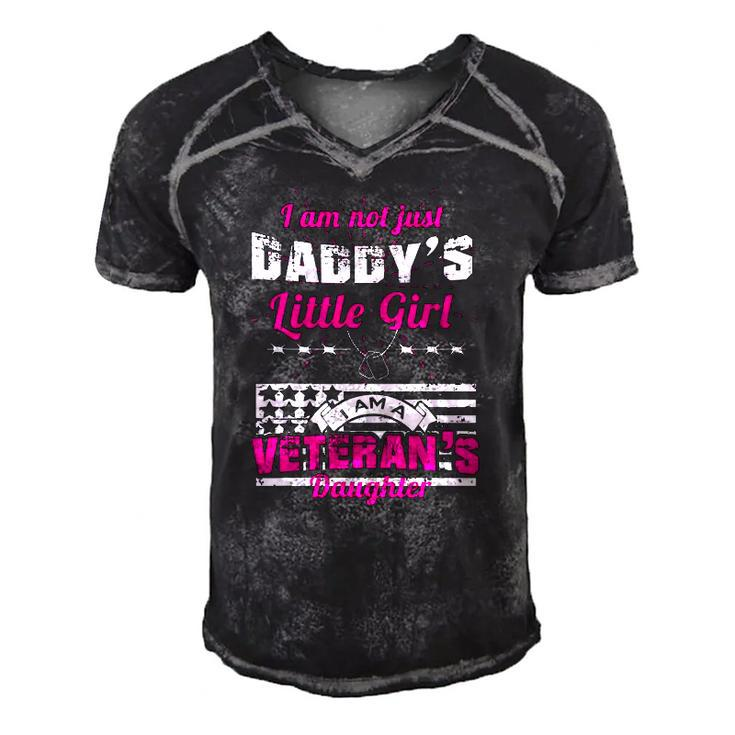 Daddys Little Girl Veterans Daughter Men's Short Sleeve V-neck 3D Print Retro Tshirt