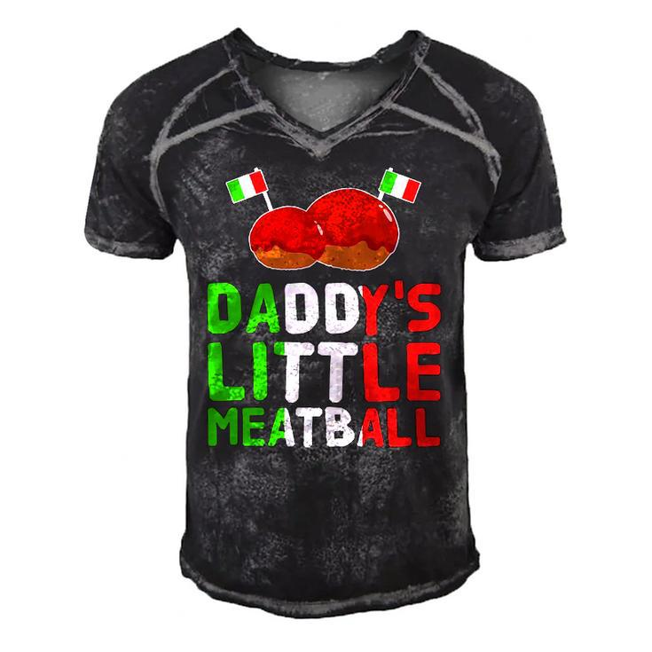 Daddys Little Meatball Proud Italian Pride Italy Men's Short Sleeve V-neck 3D Print Retro Tshirt