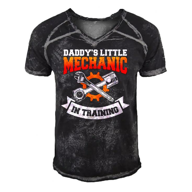 Daddys Little Mechanic In Training Automotive Technician Men's Short Sleeve V-neck 3D Print Retro Tshirt
