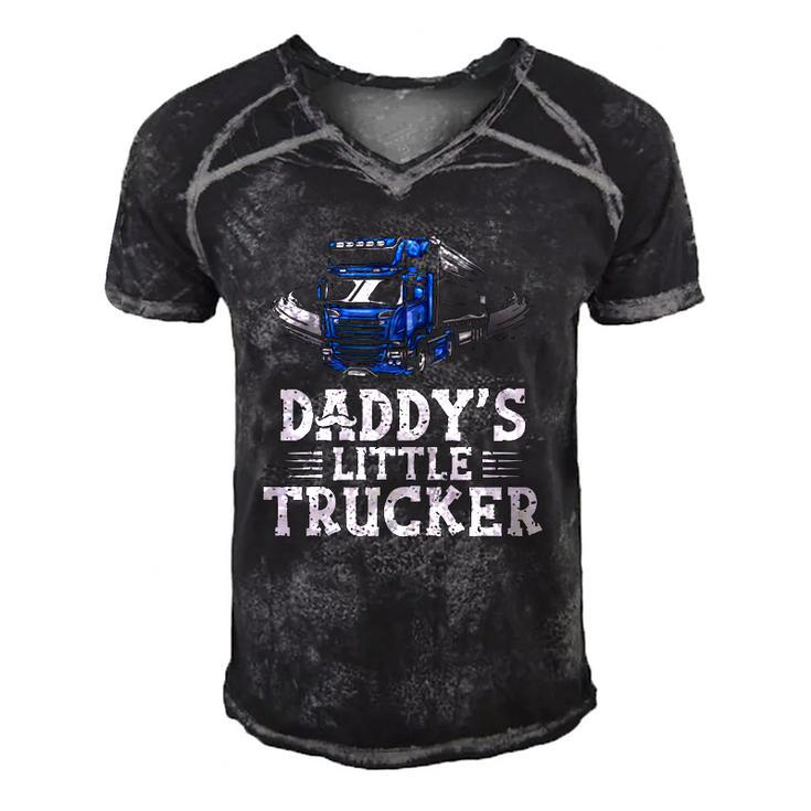 Daddys Little Trucker Truck Driver Trucking Boys Girls Men's Short Sleeve V-neck 3D Print Retro Tshirt