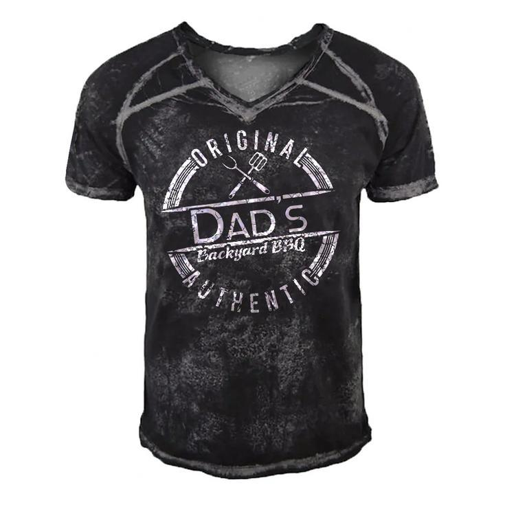 Dads Backyard Bbq  Grilling Cute Fathers Day Gift Men's Short Sleeve V-neck 3D Print Retro Tshirt