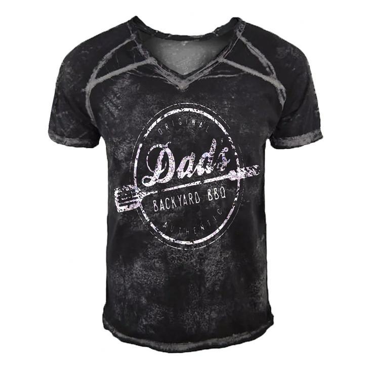 Dads Backyard BBQ Grilling Print Popular Gift Men's Short Sleeve V-neck 3D Print Retro Tshirt