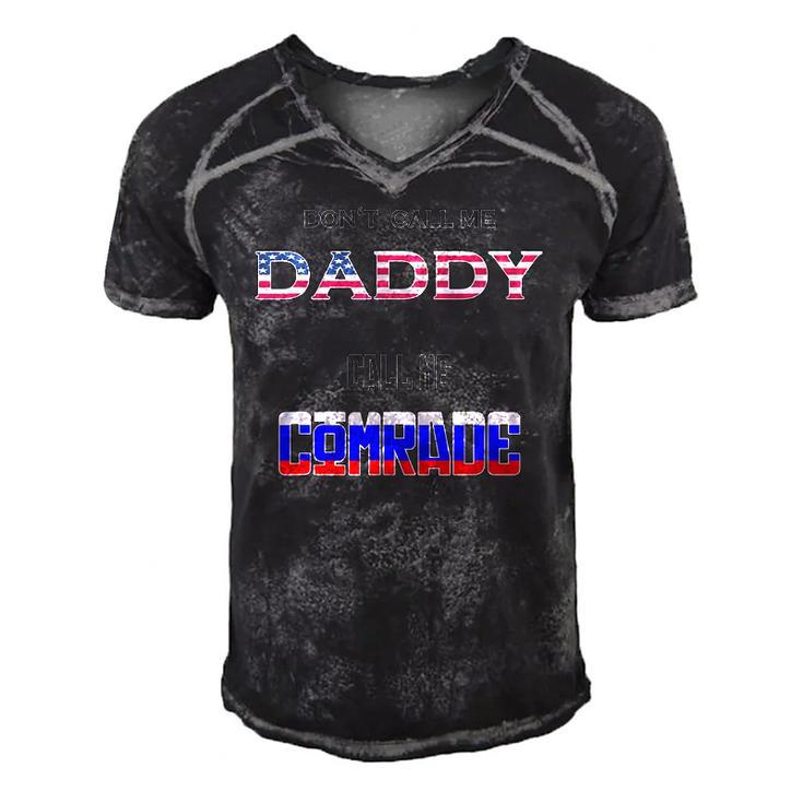 Dont Call Me Daddy Call Me Comrade Russian Flag Men's Short Sleeve V-neck 3D Print Retro Tshirt