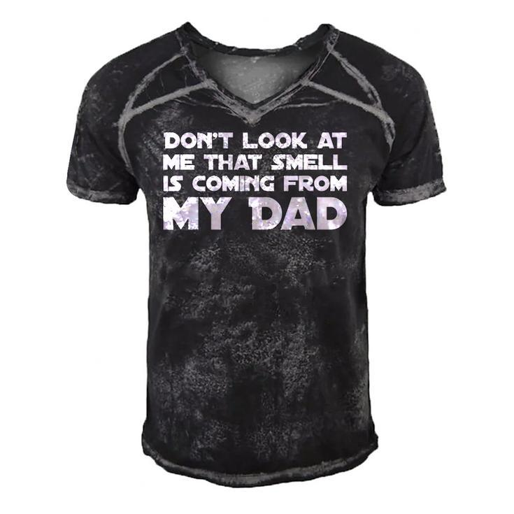 Dont Look At Me That Smell Is Coming From My Dad Men's Short Sleeve V-neck 3D Print Retro Tshirt