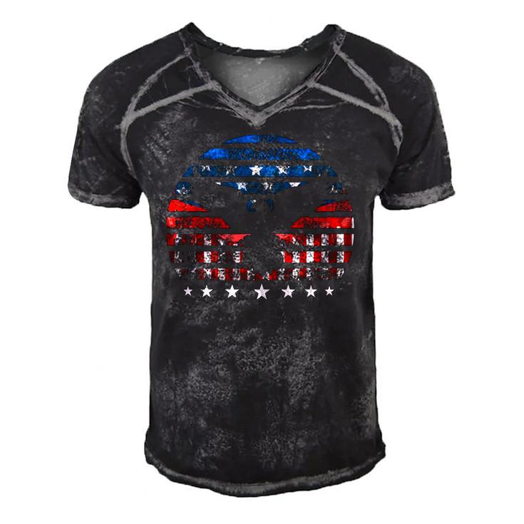 Eagle American Flag Vintage Independence Day 4Th Of July Usa Men's Short Sleeve V-neck 3D Print Retro Tshirt