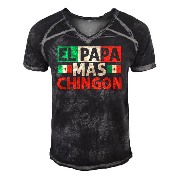 El Papa Mas Chingon - Funny Best Mexican Dad Fathers Day Men's Short Sleeve V-neck 3D Print Retro Tshirt