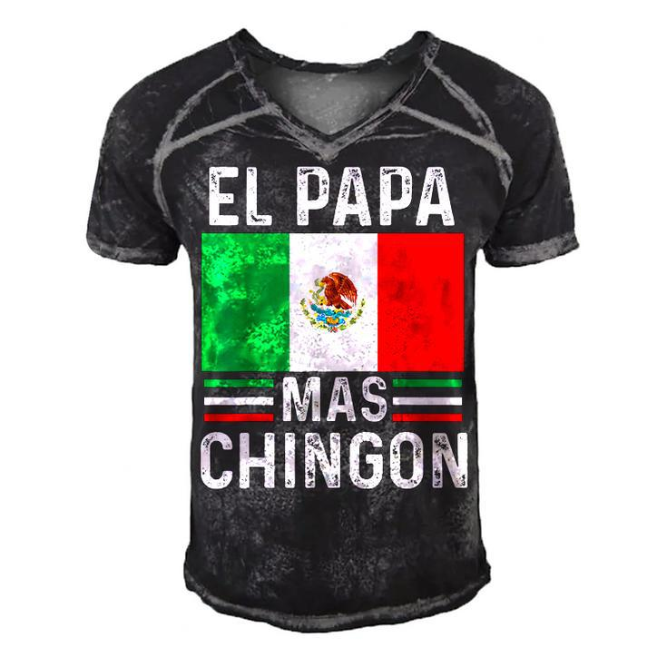El Papa Mas Chingon Funny Mexican Dad Gift Husband Regalo  V2 Men's Short Sleeve V-neck 3D Print Retro Tshirt