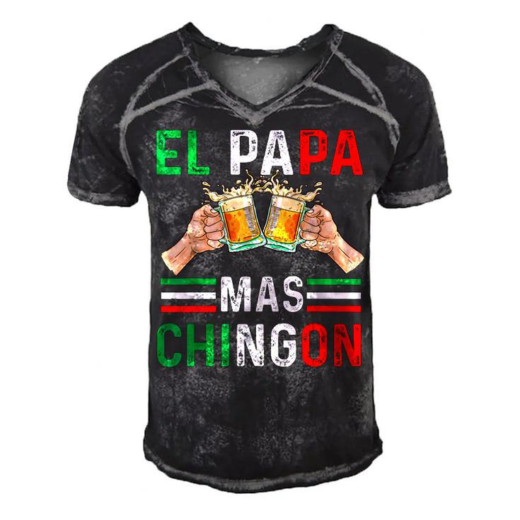 El Papa Mas Chingon Funny Mexican Dad Gift Husband Regalo  V3 Men's Short Sleeve V-neck 3D Print Retro Tshirt