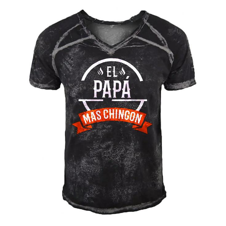 El Papa Mas Chingon Spanish Dad Fathers Day Men's Short Sleeve V-neck 3D Print Retro Tshirt