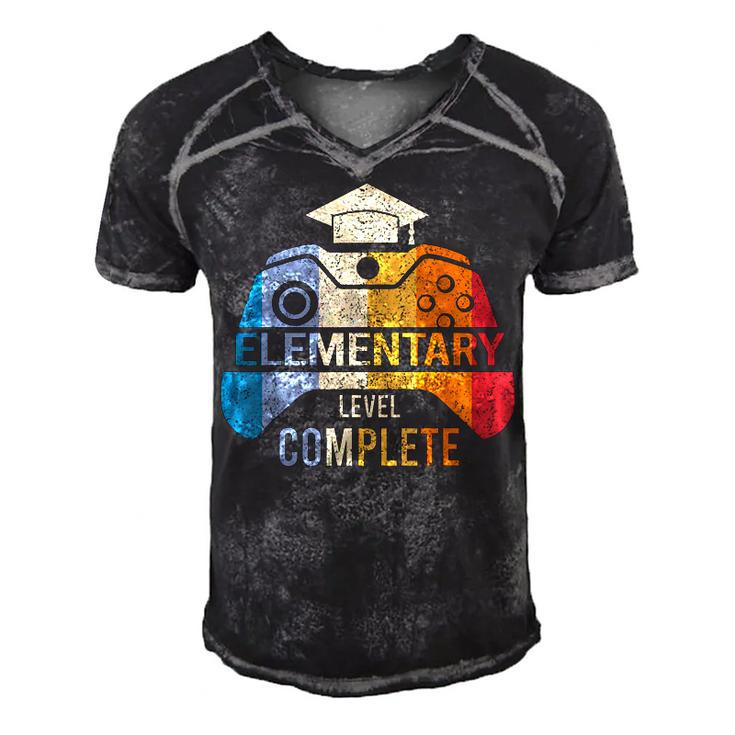 Elementary Level Complete Graduation Gamer Boys Kids  Men's Short Sleeve V-neck 3D Print Retro Tshirt