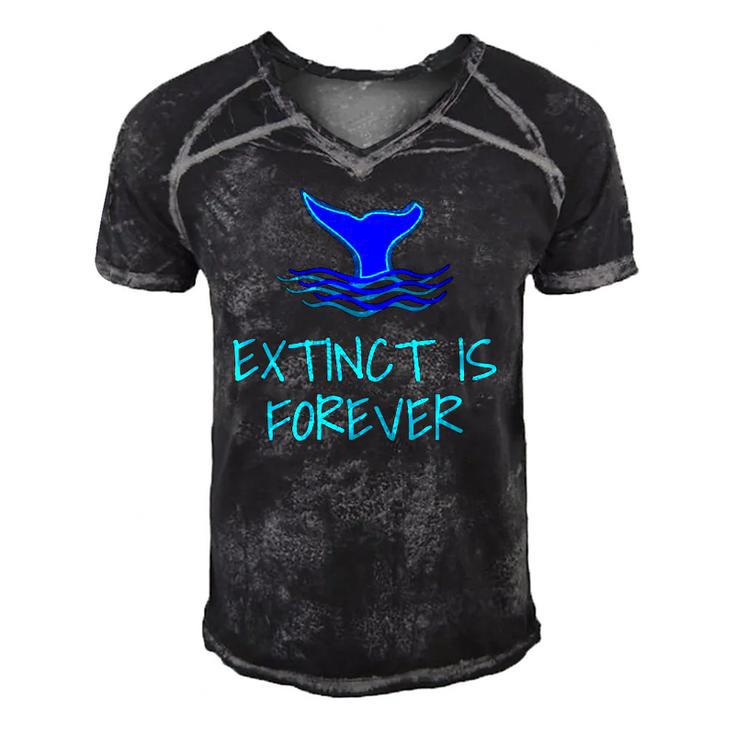 Extinct Is Forever Environmental Protection Whale Men's Short Sleeve V-neck 3D Print Retro Tshirt