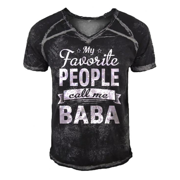 Family 365 Fathers Day My Favorite People Call Me Baba Gift Men's Short Sleeve V-neck 3D Print Retro Tshirt