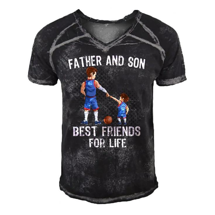 Father And Son Best Friend For Life Basketball Gift Men's Short Sleeve V-neck 3D Print Retro Tshirt