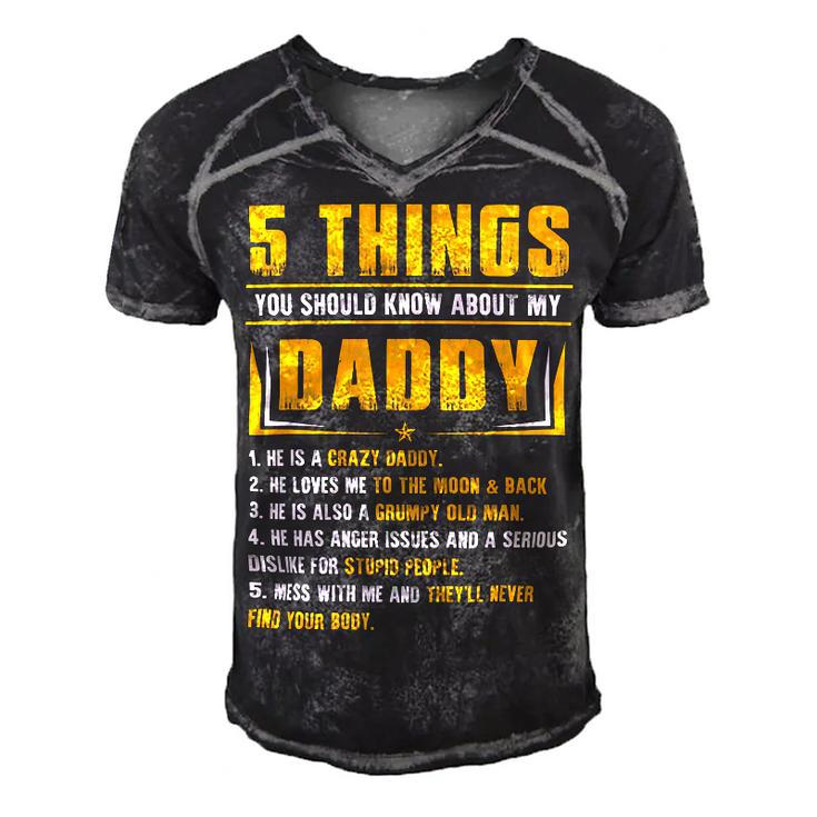 Father Grandpa 5 Things You Should Know About My Daddy Fathers Day 12 Family Dad Men's Short Sleeve V-neck 3D Print Retro Tshirt