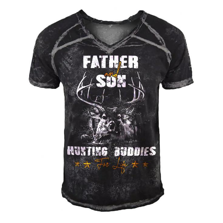 Father Grandpa And Son Hunting Buddies For Life S Day209 Family Dad Men's Short Sleeve V-neck 3D Print Retro Tshirt