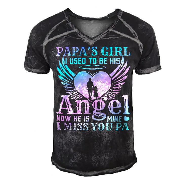 Father Grandpa Daddys Girl Real Cool Daddy Best Dad Fathers Day 58 Family Dad Men's Short Sleeve V-neck 3D Print Retro Tshirt