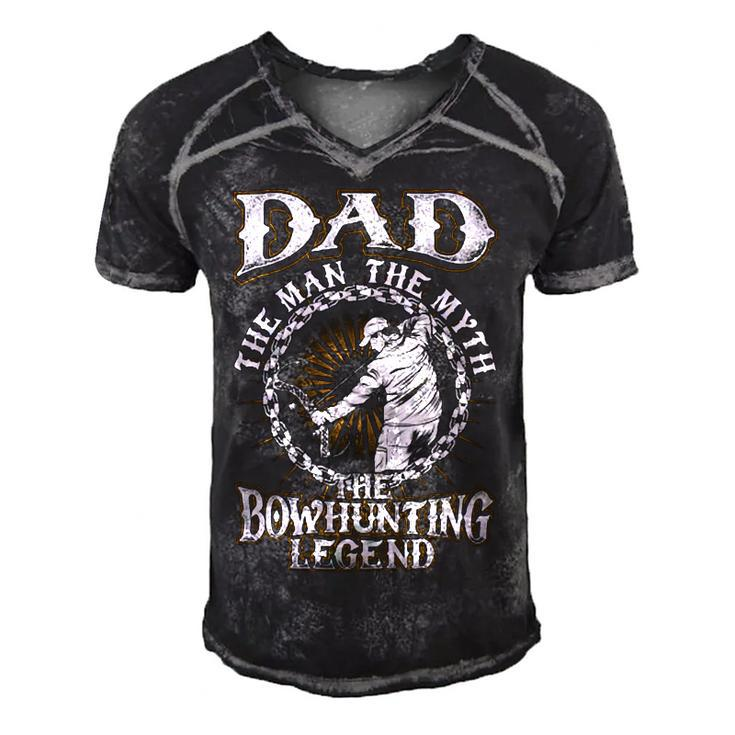 Father Grandpa Dadthe Bowhunting Legend S73 Family Dad Men's Short Sleeve V-neck 3D Print Retro Tshirt