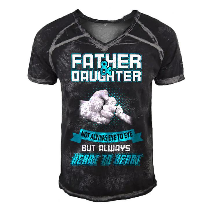 Father Grandpa Fatherdaughter Not Aways Eye To Eye 185 Family Dad Men's Short Sleeve V-neck 3D Print Retro Tshirt