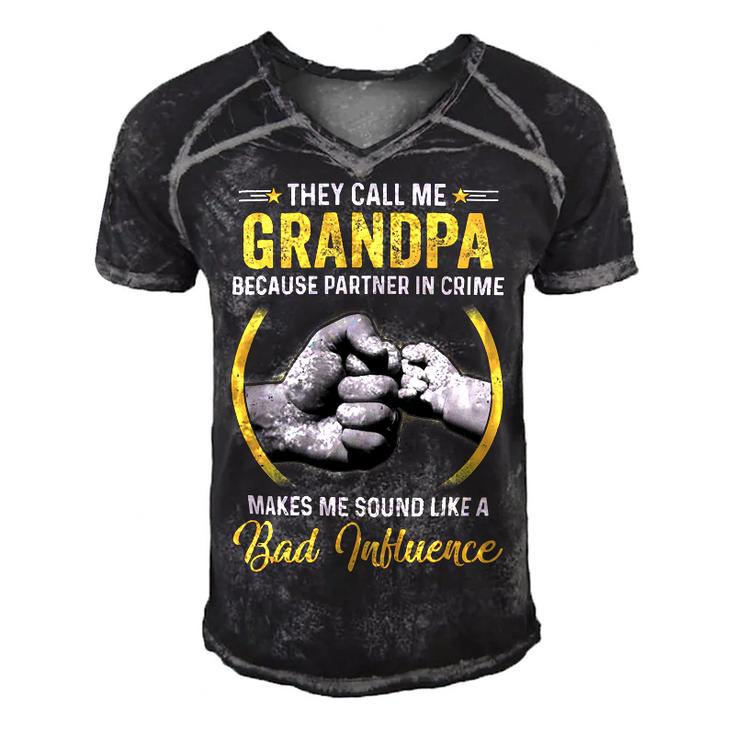 Father Grandpa For Men Funny Fathers Day They Call Me Grandpa 5 Family Dad Men's Short Sleeve V-neck 3D Print Retro Tshirt