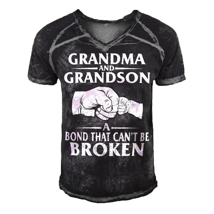 Father Grandpa Grandma And Grandson Bond That Cant Be Broken Family Dad Men's Short Sleeve V-neck 3D Print Retro Tshirt