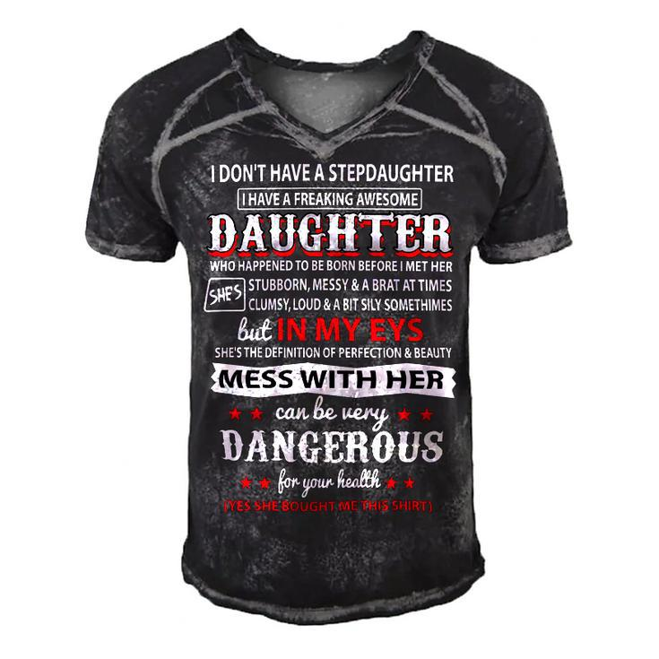 Father Grandpa I Dont Have A Stepdaughter 166 Family Dad Men's Short Sleeve V-neck 3D Print Retro Tshirt