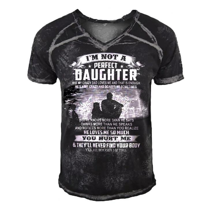 Father Grandpa Im Not A Perfect Daughter 115 Family Dad Men's Short Sleeve V-neck 3D Print Retro Tshirt